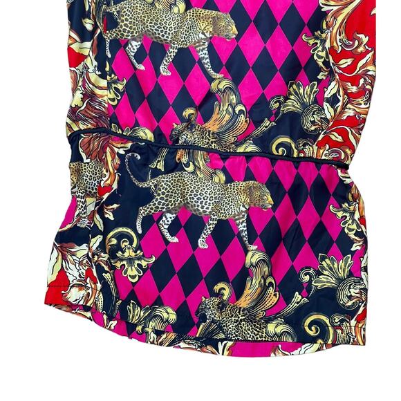 Jade London Palazzo Pants Sz L Animal Print Side Pockets Zip Front Closure - Picture 7 of 11